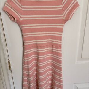 Tag Blush and Cream Striped Dress for Girls